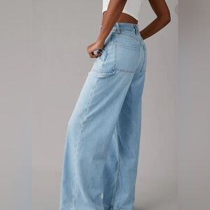 AE Dreamy Drape Stretch Super High-Waisted Baggy Wide-Leg Jean